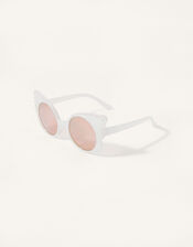 Pearlised Butterfly Shape Sunglasses, , large