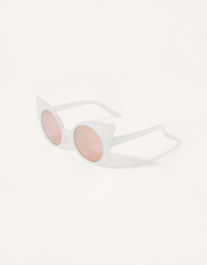 Pearlised Butterfly Shape Sunglasses, , large