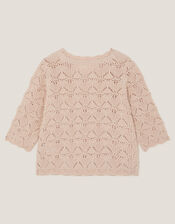 Crochet Flower Knit Top, Ivory (IVORY), large