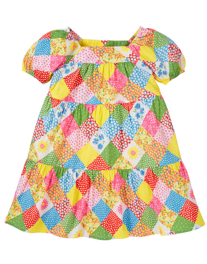 Frugi Floral Patchwork Dress, Multi (MULTI), large