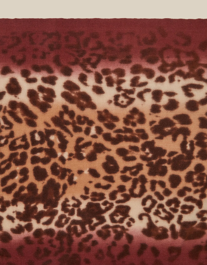 Archi Animal Print Tassel Scarf, Natural (NEUTRAL), large