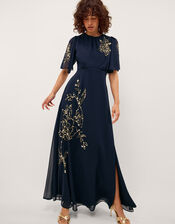 Skyler Floral Embellished Maxi Dress, Blue (NAVY), large