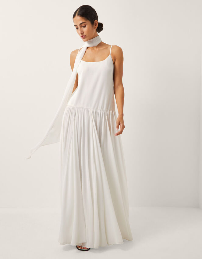 The India Edit Tara Drop Waist Maxi Dress, Ivory (IVORY), large