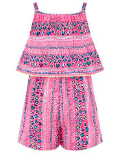 Ava Printed Playsuit in LENZING™ ECOVERO™, Pink (PINK), large