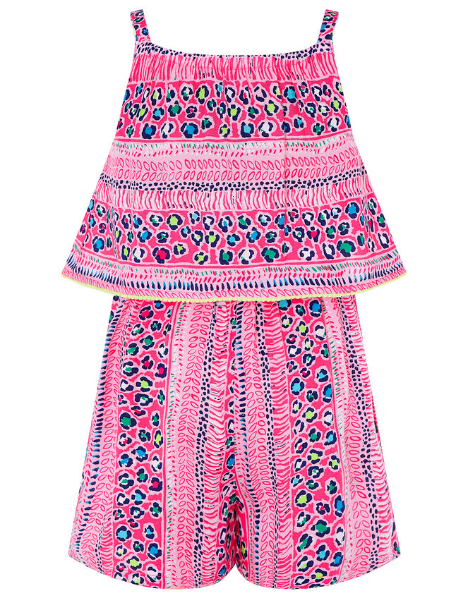 Ava Printed Playsuit in LENZING™ ECOVERO™, Pink (PINK), large
