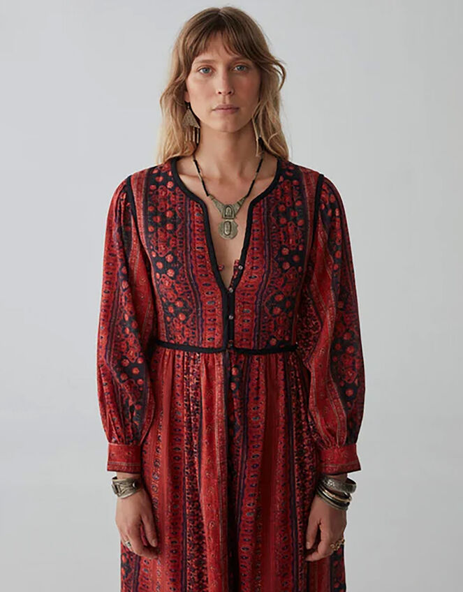 Maison Hotel Dalida Embroidered Dress, Red (RED), large