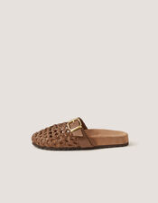 Freya Woven Leather Mules, Natural (NEUTRAL), large