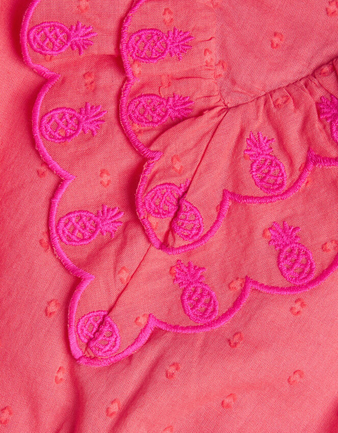 Boutique Pineapple Embroidered Top, Orange (CORAL), large