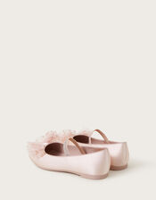 Net Bow Ballerina Flats, Pink (PINK), large