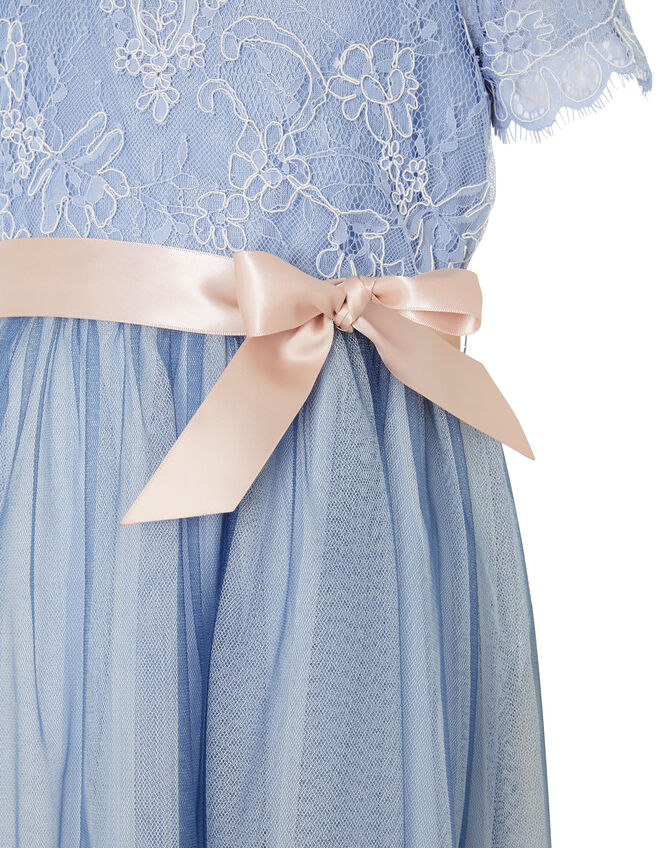 Lace Bodice Off-Shoulder Dress, Blue (BLUE), large