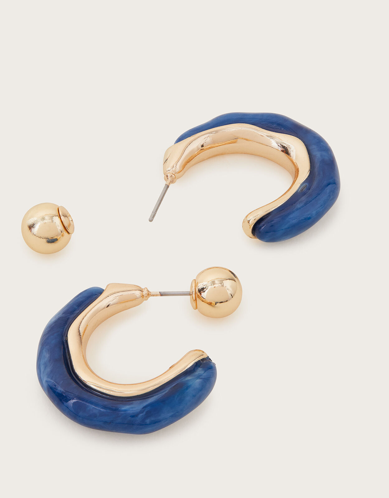 LIGHT BLUE TRANSPARENT HOOP EARRINGS – The Paper Dress