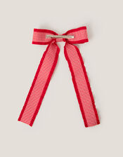 Houndstooth Bow Hair Clip, , large