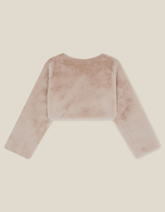 Lara Bow Faux Fur Cardigan, Mink (MINK), large