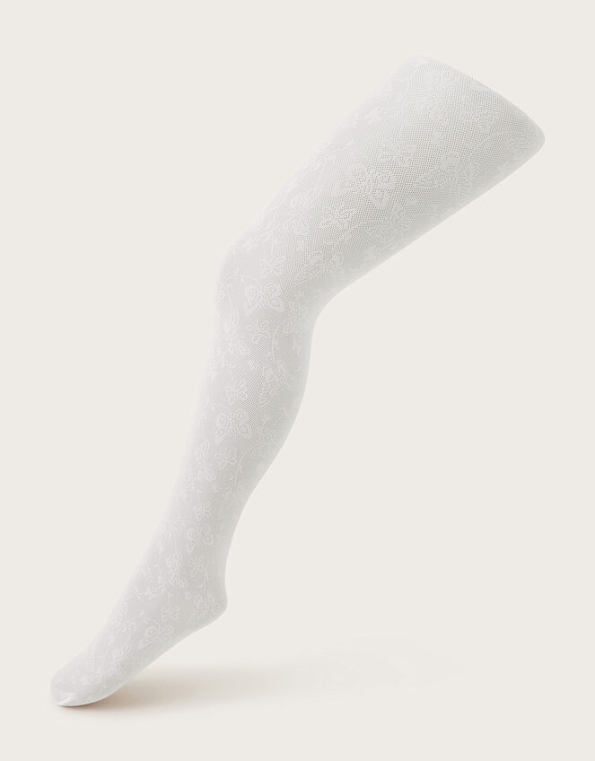Lacy Butterfly Tights, White (WHITE), large