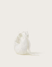 Pearly Bow Handle Tulle Bag, , large
