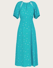 Sami Spot Print Dress, Teal (TEAL), large