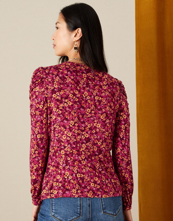 Dee Dee Ditsy Floral Top, Red (RED), large
