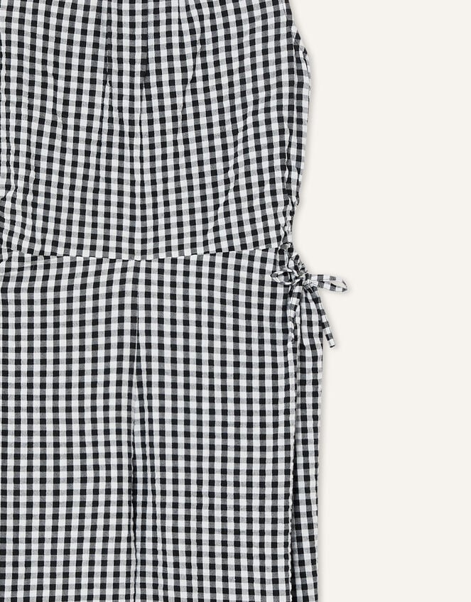 Gingham Jumpsuit, Black (BLACK), large