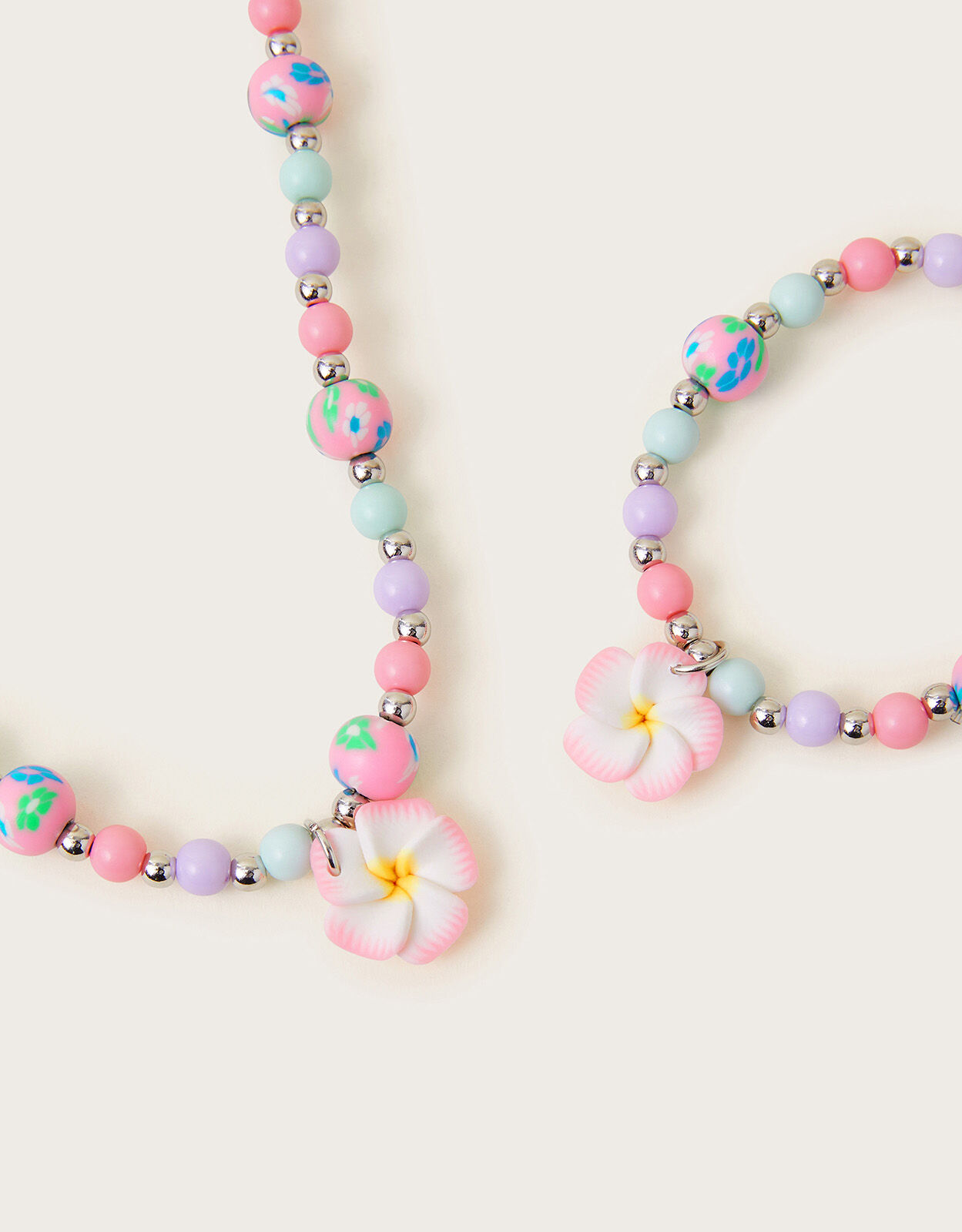 Beaded flower top necklace