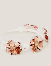 Darcie Sequin Flower Headband, , large
