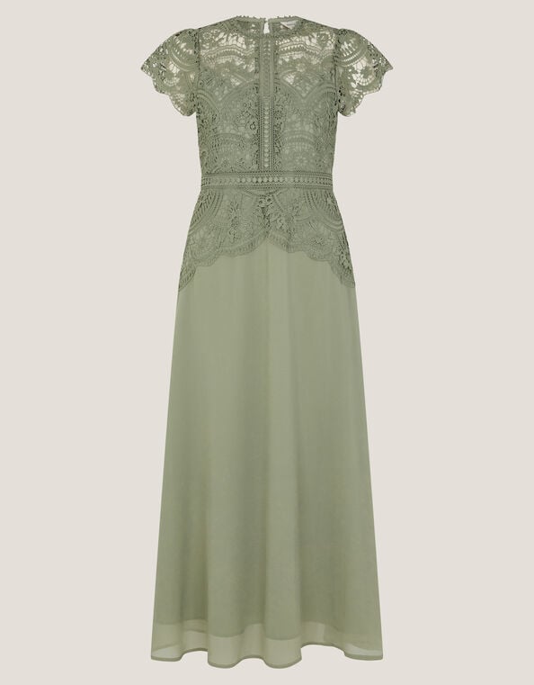 Monica Lace Midi Bridesmaid Dress, Green (PALE GREEN), large