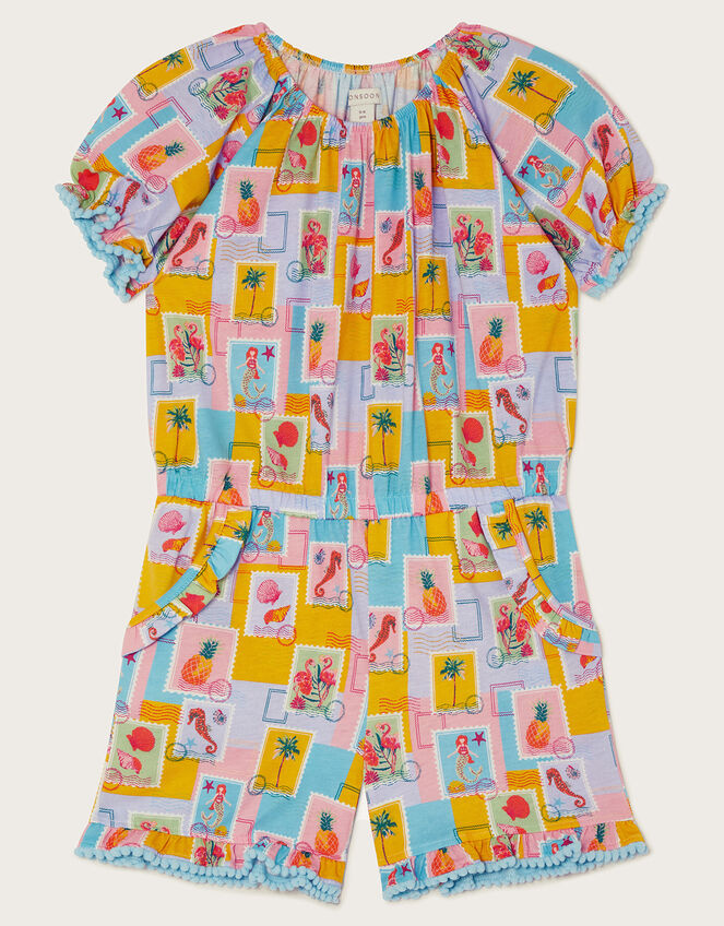 Stamp Print Playsuit, Multi (MULTI), large