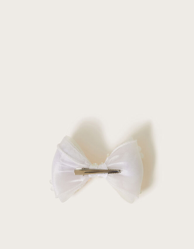 Maggie Embellished Petal Bow Hair Clip, , large
