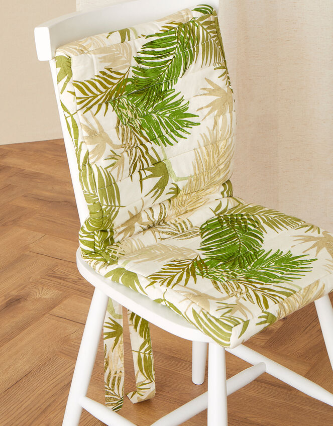 Palm Print Chair Cushion, , large