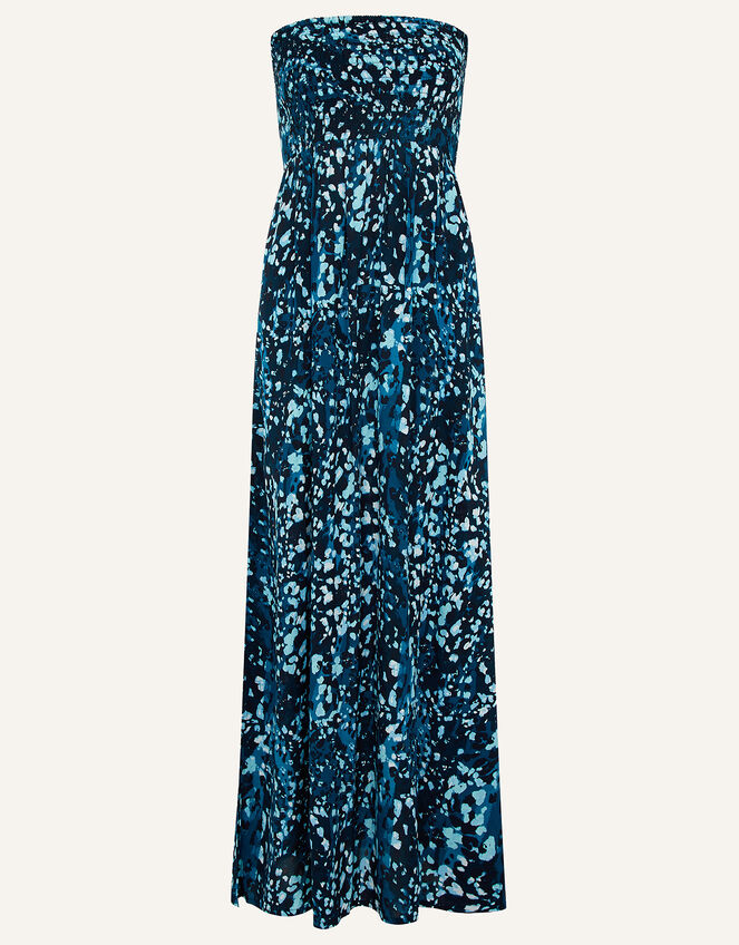 Animal Print Bandeau Dress, Blue (BLUE), large