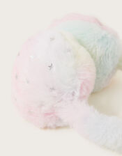Rainbow Faux Fur Earmuffs, , large