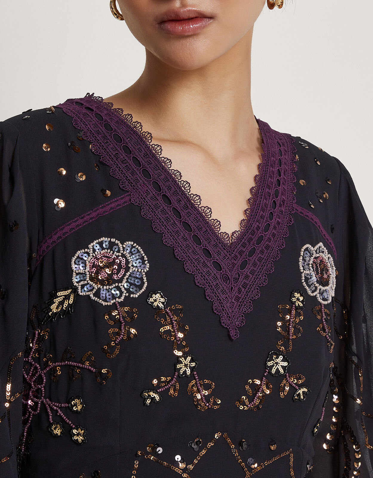 Ariah Embellished Tunic Dress Black Party Dresses Monsoon UK