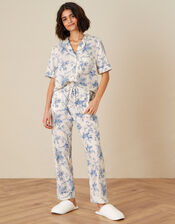 Bird Floral Pyjama Bottoms , Ivory (IVORY), large
