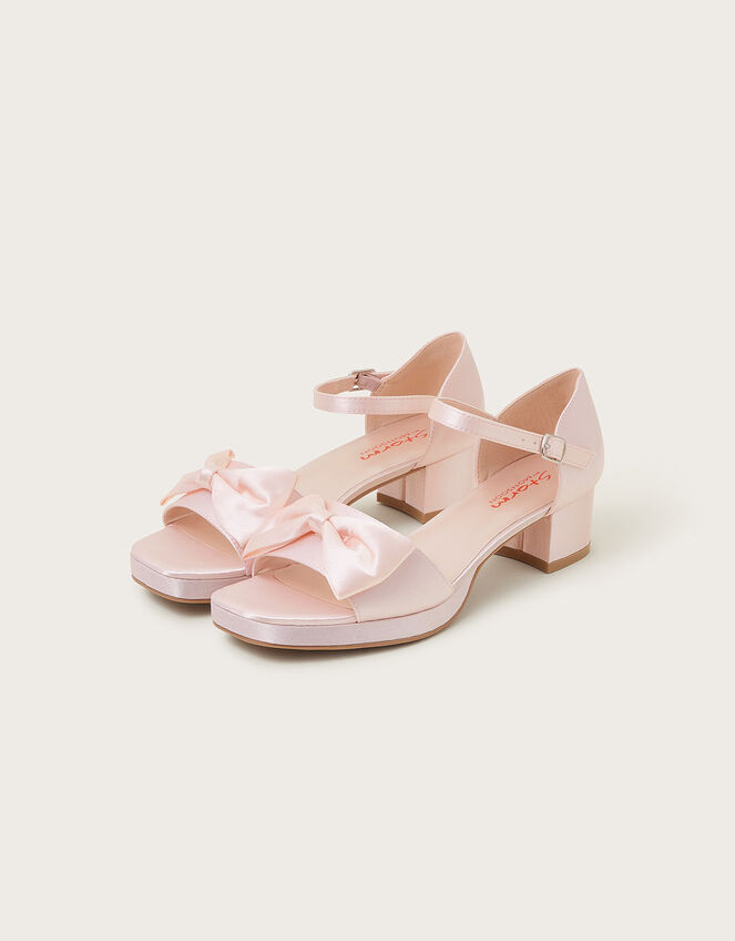 Satin Platform Sandals, Pink (PINK), large