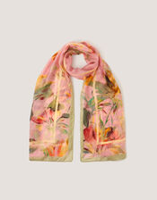 Aimee Lou Floral Square Silk Scarf, Pink (PINK), large