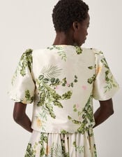 Anne Floral Puff Sleeve Jacket, Cream (CREAM), large