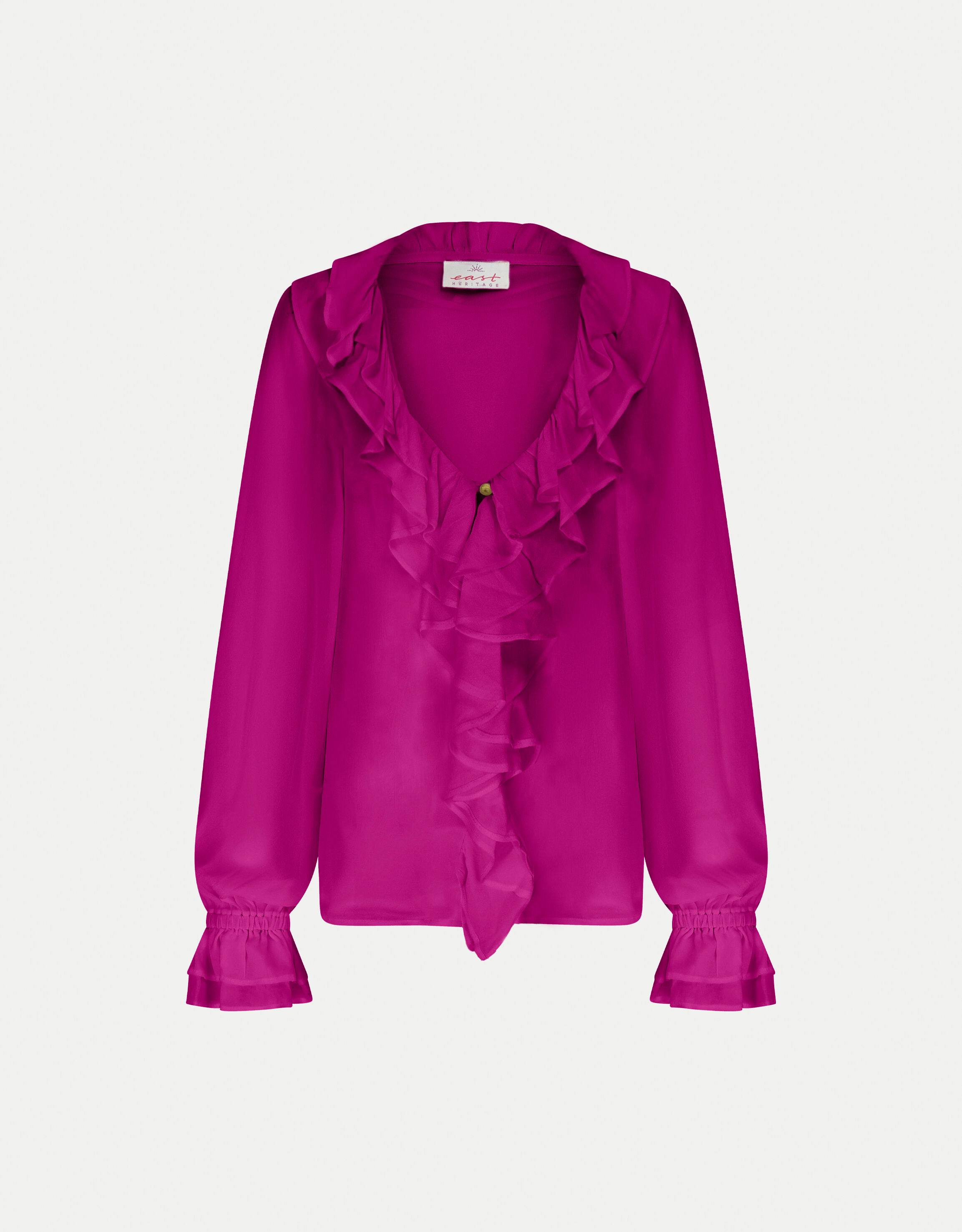 Pink ruffle blouse new arrivals