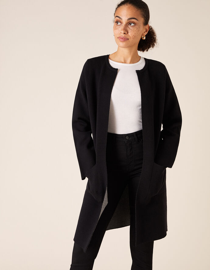 Double-Faced Coatigan Black | Women's Jackets | Monsoon UK.