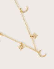 Moon and Star Charm Necklace, Gold (GOLD), large