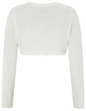 Niamh Sparkle Knit Cardigan with Crystal Button, Ivory (IVORY), large