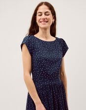 Caitie Polka Dot Maxi Dress, Blue (NAVY), large