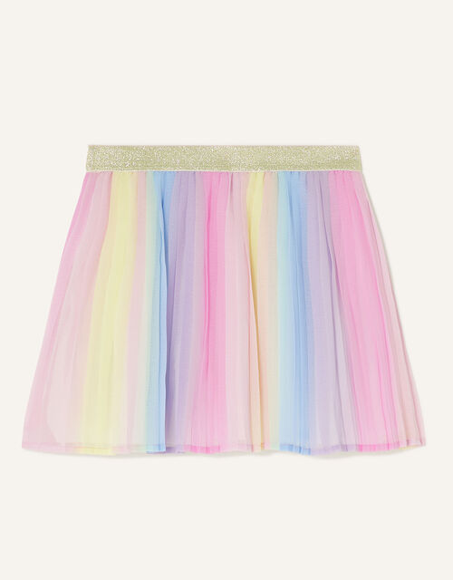 Ombre Stripe Pleated Skirt in Recycled Polyester, Multi (MULTI), large