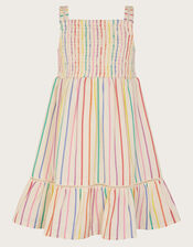 Strappy Stripe Smocked Dress, Multi (MULTI), large
