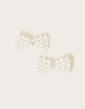 Jewelled Bow Clips Set of Two, , large