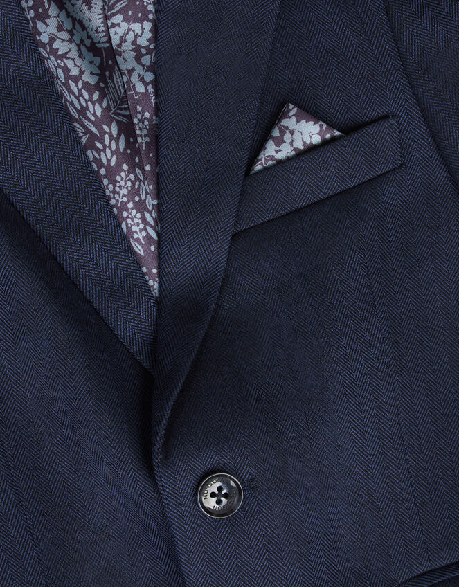 Harry Herringbone Suit Jacket, Blue (NAVY), large