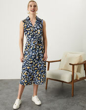 Zig Zag Button Down Dress, Blue (BLUE), large