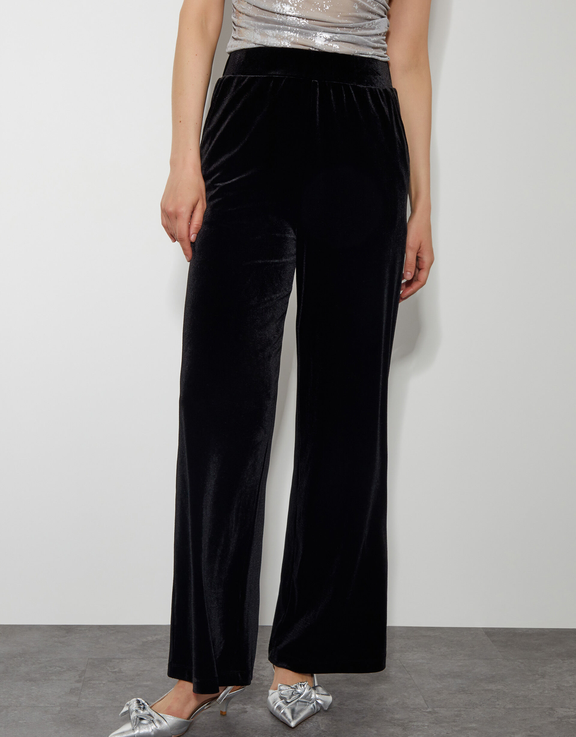 Velvet wide leg trousers uk clearance