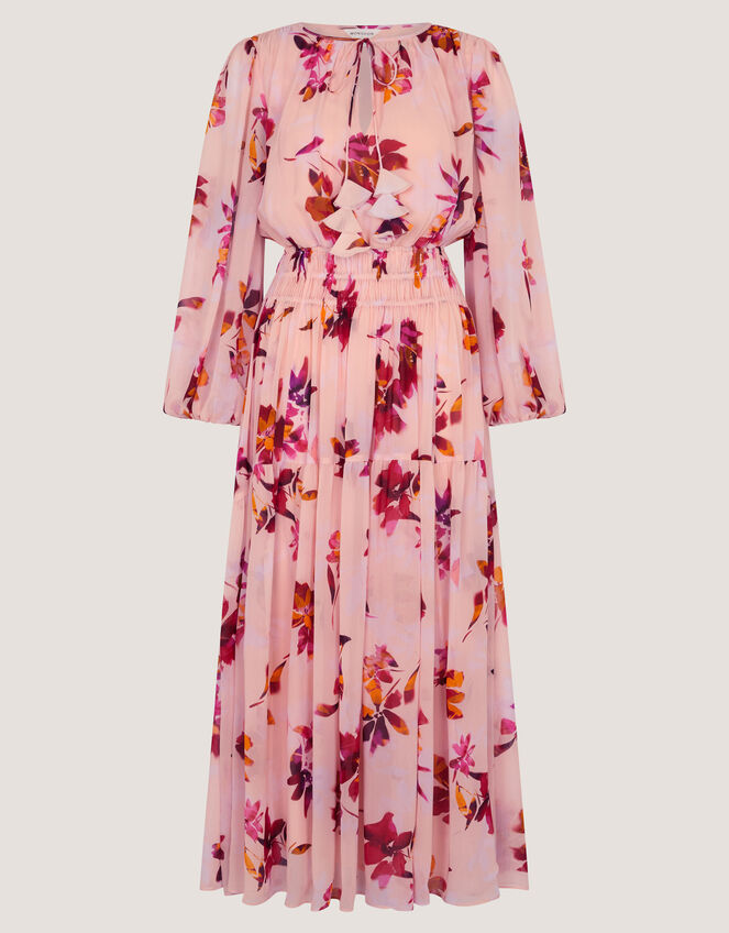 Mabel Long Sleeve Floral Maxi Dress, Pink (PINK), large