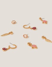 4-Pack Gem Stud Drop & Hoop Earrings, , large