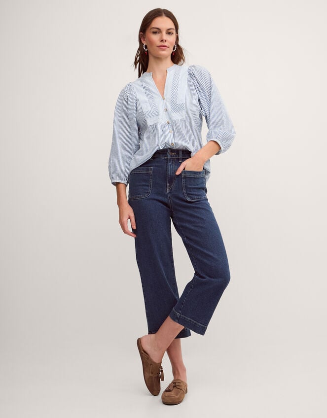 Callie Stripe Blouse, Blue (BLUE), large