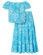 Daisy Top and Skirt Co-Ord Set, Blue (BLUE), large